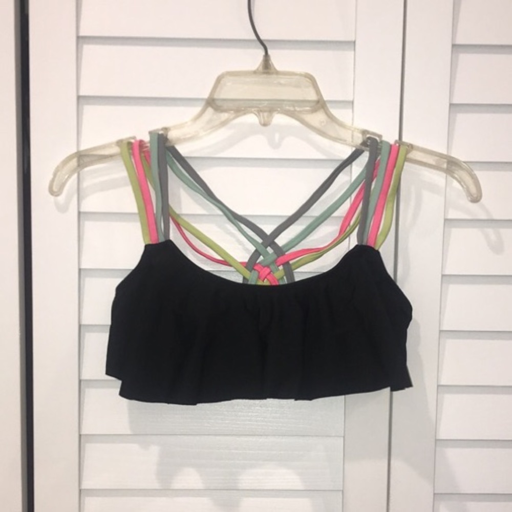 black bathing suit top